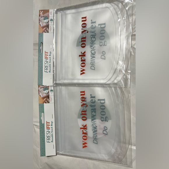 Set of Two New FreshFit 3PC Reusable Snack Bags - Motivational/Inspirational - Picture 6 of 14